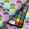 1 Yard Piece of Essential in Eclipse  | Upholstery Vinyl Fabric  | Geometric Design in Pink / Green / Blue / Purple |  High Performance | Knit  back |  Heavyweight | 54 Inch WIde | Sold BTY