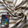 2 Yard Piece of Horizontal Hairline Stripes in Brown and Peach Upholstery Fabric | 54 Wide | BTY