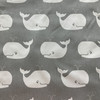 2.66 Yard Piece of Premier Prints Whale Tales Twill Storm/White | Lightweight Twill Fabric | Home Decor Fabric | 54" Wide