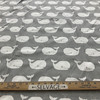 2.66 Yard Piece of Premier Prints Whale Tales Twill Storm/White | Lightweight Twill Fabric | Home Decor Fabric | 54" Wide