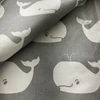 2.66 Yard Piece of Premier Prints Whale Tales Twill Storm/White | Lightweight Twill Fabric | Home Decor Fabric | 54" Wide