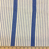 1.25 Yard Piece of Blue and White Stripes | Porter Stripes in Stonewash Denim by BELLA-DURA | Latex Backed | Indoor / Outdoor Fabric | WATER RESISTANT | 54" Wide | BTY