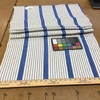 1.25 Yard Piece of Blue and White Stripes | Porter Stripes in Stonewash Denim by BELLA-DURA | Latex Backed | Indoor / Outdoor Fabric | WATER RESISTANT | 54" Wide | BTY
