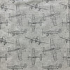 2.33 Yard Piece of Premier Prints Vintage Flyers Lead | Lightweight Duck Fabric | Home Decor Fabric | 54" Wide