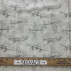 2.33 Yard Piece of Premier Prints Vintage Flyers Lead | Lightweight Duck Fabric | Home Decor Fabric | 54" Wide