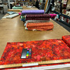 1.66 Yard Piece of Midas in Scarlet | Northcott | Quilting Fabric | 44" Wide | 100% Cotton | Abstract Marbling | Metallic Gold / Red / Orange / Black