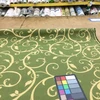 7.87 Yard Piece of Green and Tan Scrollwork Fabric | Indoor / Outdoor | Upholstery / Drapery | 54 Wide | By the Yard