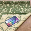 7.87 Yard Piece of Green and Tan Scrollwork Fabric | Indoor / Outdoor | Upholstery / Drapery | 54 Wide | By the Yard