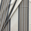 1.5 Yard Piece of Multiple Stripes Grey & Beige  60 Inch Furniture Weight Indoor / Outdoor Acrylic Canvas Upholstery Fabric
