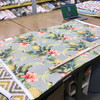 1 Yard Piece of Tropical Floral with Birds in Taupe / Green / Red | OUTDOOR Home Decor Fabric | Upholstery / Cushions | Water Friendly | 54" Wide | By the Yard | Beach Bounty in Tangelo