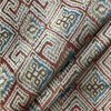 1.75 Yard Piece of Blue Yellow Red Ikat | Upholstery Fabric | Geometric Aztec Jacquard | Medium Weight | 54" Wide | By The Yard