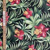 1.125 Yard Piece of Turcotte in Onyx | OUTDOOR Home Decor Fabric | Tropical Floral in Red / Green / Black | Berkshire Home | Medium Weight | 54" Wide | By the Yard (Also Sku PHX0224-1180)