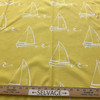 2 Yard Piece of Large Scale Sailboats Yellow / White  | Home Decor Fabric | Premier Prints | Nautical | 54 Wide | By the Yard