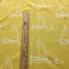 2 Yard Piece of Large Scale Sailboats Yellow / White  | Home Decor Fabric | Premier Prints | Nautical | 54 Wide | By the Yard