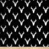 2.37 Yard Piece of Premier Prints Antlers Black | Medium Weight Duck Fabric | Home Decor Fabric | 54" Wide