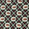 0.87 Yard Piece of Highland Heart Wreaths in Black Multi | Northcott | Quilting Fabric | 44" Wide | 100% Cotton | Highland Cow / Plaid | Red / Green / Black / Brown / Off White