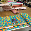 0.5 Yard Piece of Fall Color Autumn Garden in Multi | Northcott | Quilting Fabric | 44" Wide | 100% Cotton | Floral | Red / Yellow / Orange / Green / Blue
