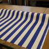 Blue / White Stripe Fabric By The Yard Diamond Embossed Quilting Drapery