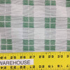 Windowpane Check in Green and White Upholstery Fabric | 54"W | BTY | Durable