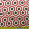 Hexagon Geometric in Salmon and Brown Home Decor Fabric | 54" W | By the Yard