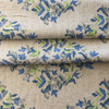 Textured Floral Diamonds | Home Decor Fabric | Taupe / Blue | 54 Wide | BTY
