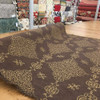 Brown Boucle with Gold Medallion Extra Heavy Upholstery Fabric | By The Yard