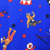 Circus Animals in Blue / Red / Brown | Quilting Fabric | 100% Cotton | 44 wide | By the Yard