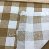 Checked Fabric in Tan and White | Home Decor / Drapery | 68" Wide | By the Yard