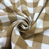 Checked Fabric in Tan and White | Home Decor / Drapery | 68" Wide | By the Yard