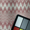 Needlepoint in Cherry | Upholstery Fabric | Red Off White Chevron | Medium Weight | 54" Wide | By The Yard