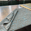 Scrollwork in Teal / Grey | Jacquard Upholstery Fabric | Chenille | Heavy Weight | 54" Wide | By the Yard