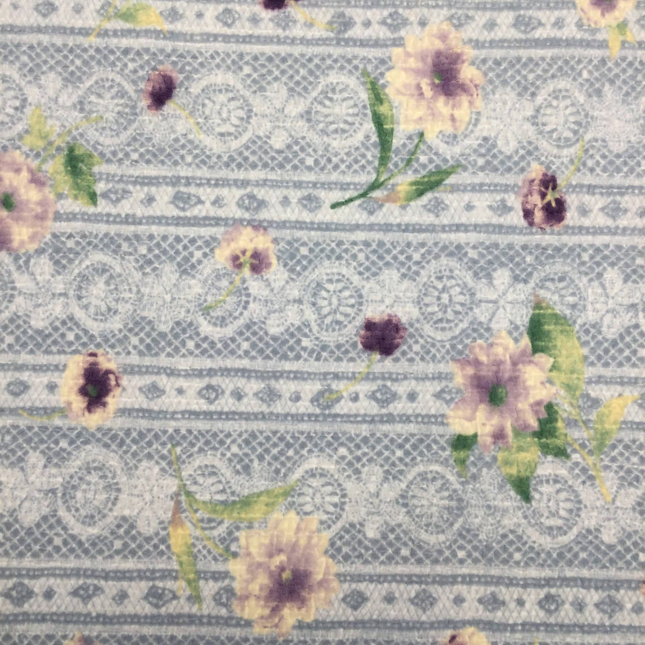 Blue / Purple Mesh Smocked Floral Fabric | Medium Weight | Pillows, Skirts - Fabric Warehouse Blue / Purple Mesh Smocked Floral Fabric | Medium Weight | Pillows, Skirts - Fabric Warehouse