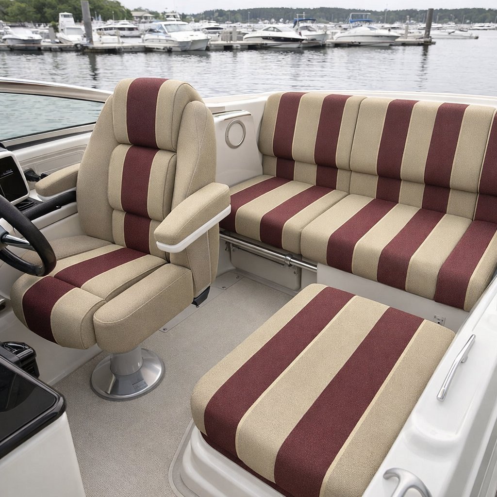 4985-0000 | Havelock Brick Striped Sunbrella | 46 Inch | Marine