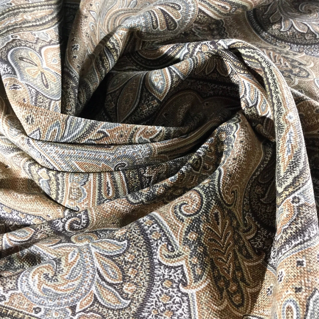 Rajah in Cocoa by P/Kaufmann | Brown / Gray | Home Decor Fabric | Light Upholstery / Drapery | 54" Wide | By the Yard - Fabric Warehouse
