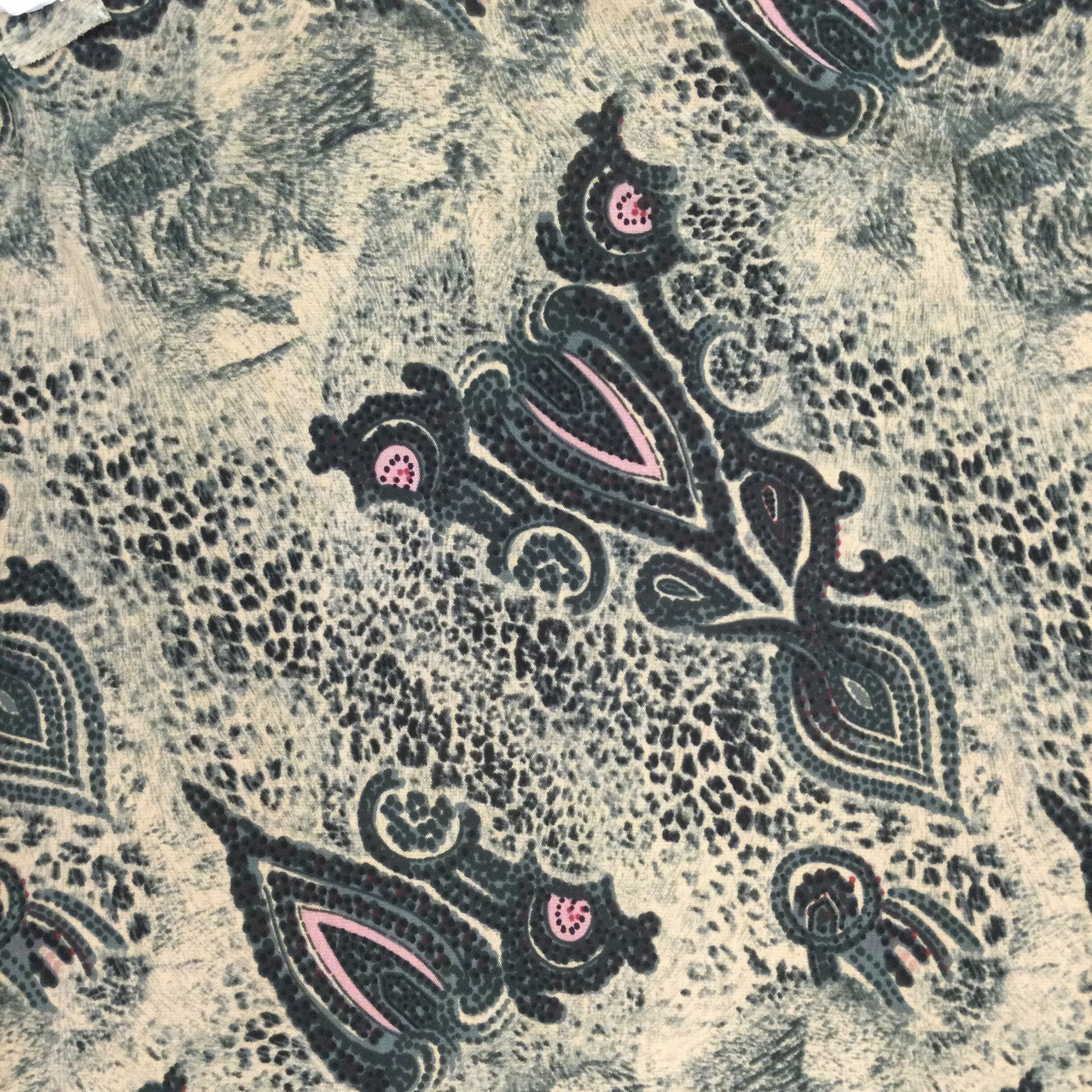 Tan, Brown and Green Leopard Spade Fabric | Lightweight Jersey Mesh ...