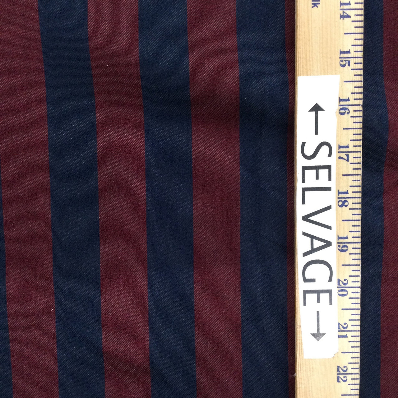 Horizontal Striped Fabric in Red and Navy Blue | Upholstery