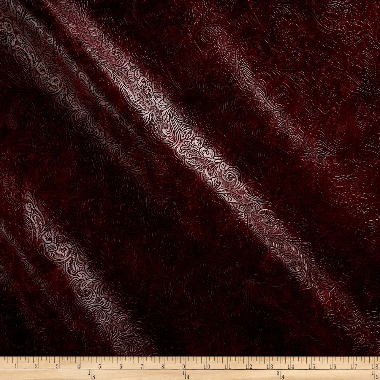 Faux Leather Textured Western Wine | Heavyweight Faux Leather Fabric ...