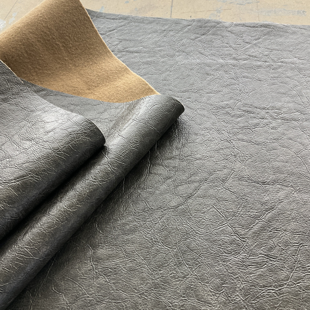Quarter Breathable Bonded Leather Coal | Heavyweight Faux Leather