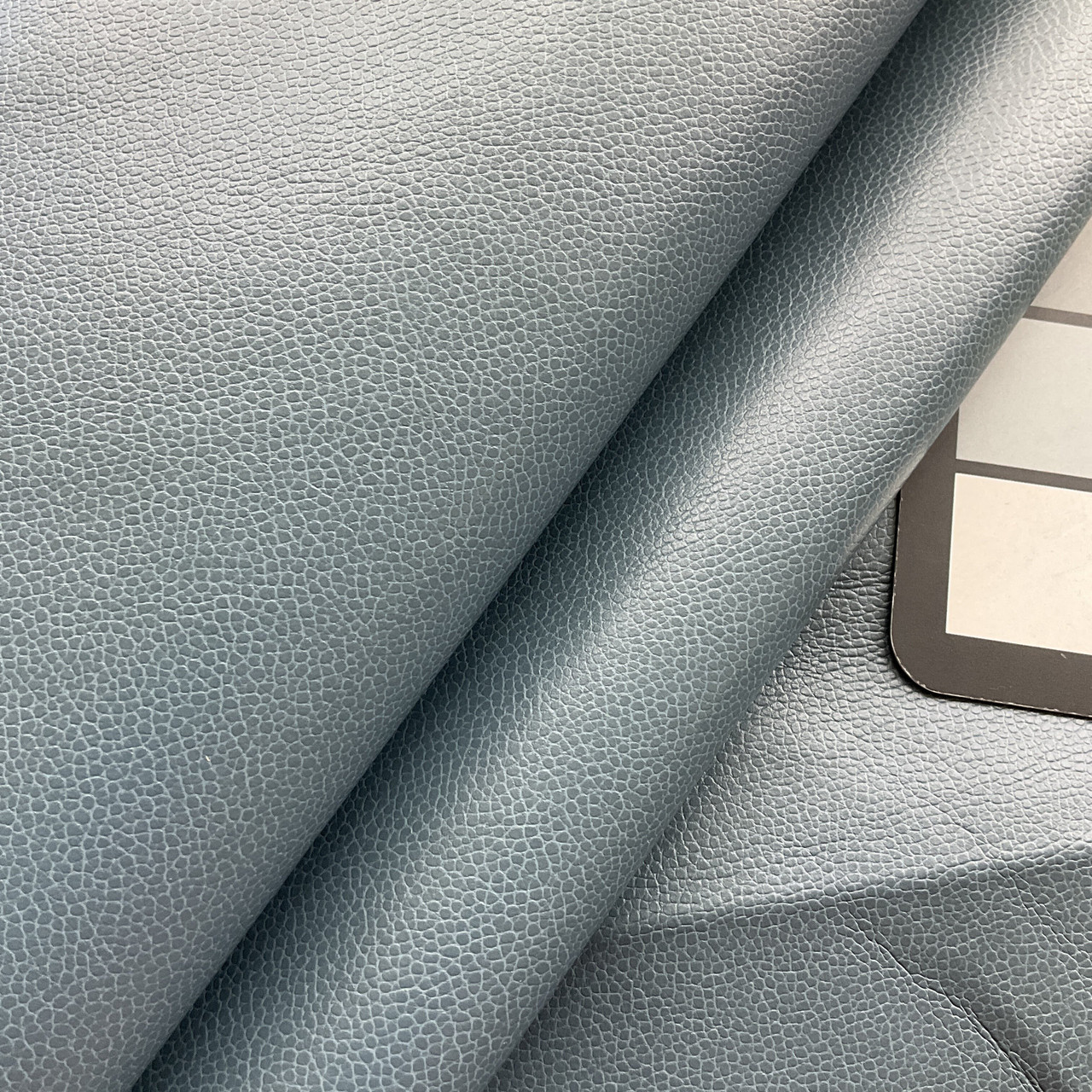 Promessa in Stone Blue | Gray Blue Pebble Grain Faux Leather 