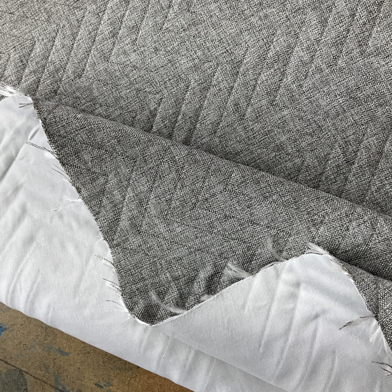 ZZ Top in Steam | Medium Gray Pre Quilted Chevron Pattern Woven