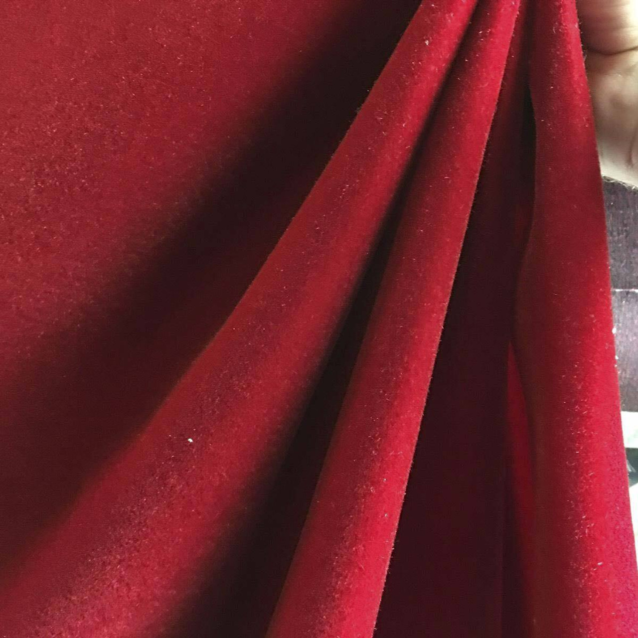 Red Flocked Velvet Fabric for Upholstery Craft By The Yard 54 Inch - Fabric  Warehouse
