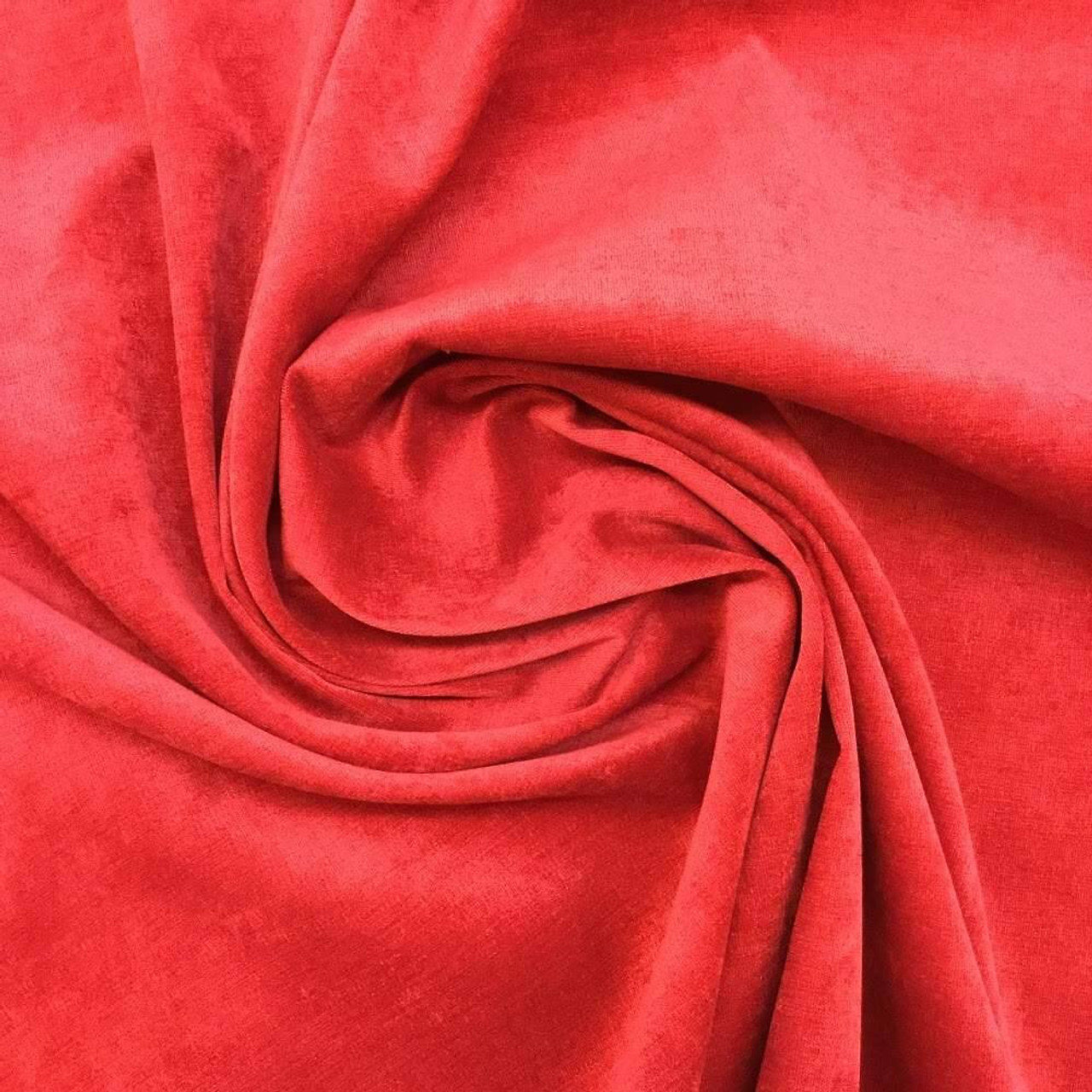 Cherry Red Velvet | Upholstery Fabric | By The Yard | 54 | HEAVY DUTY