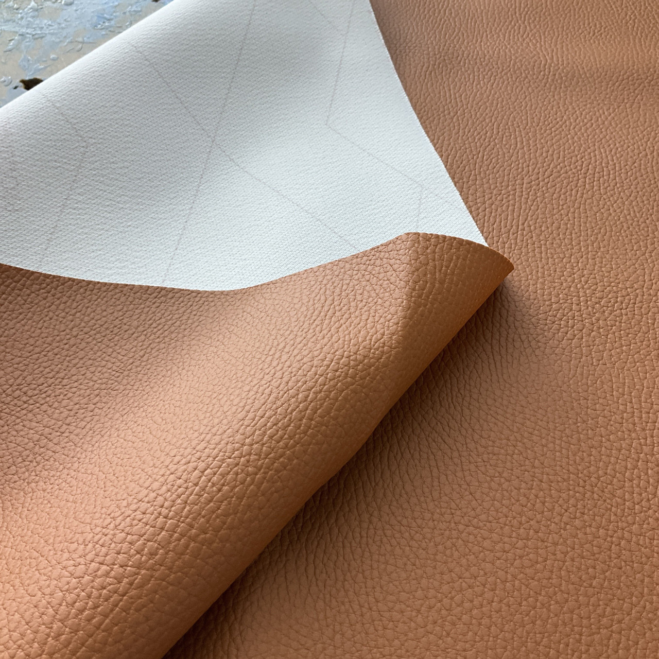 Mottled Brown Felt-Backed Faux Leather Vinyl Fabric | Upholstery / Bag  Making | 54 Wide | By the Yard