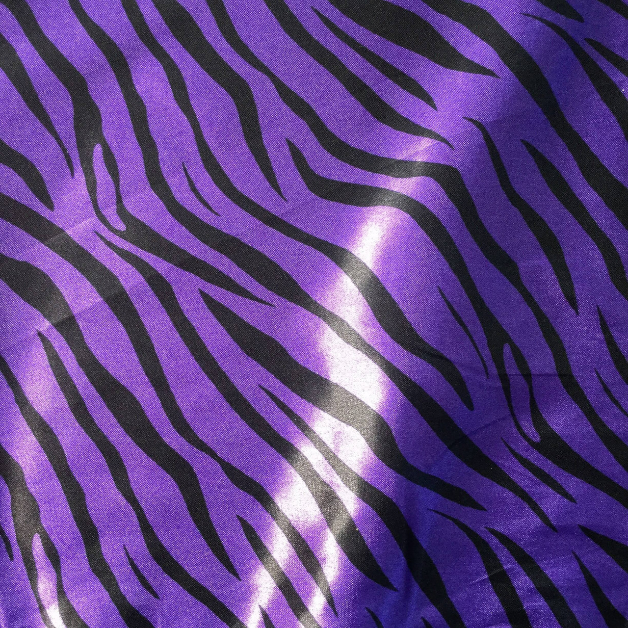 Purple Zebra Print Satin Fabric | Woven Poly | Apparel Linings Lingerie  Drapes Crafts