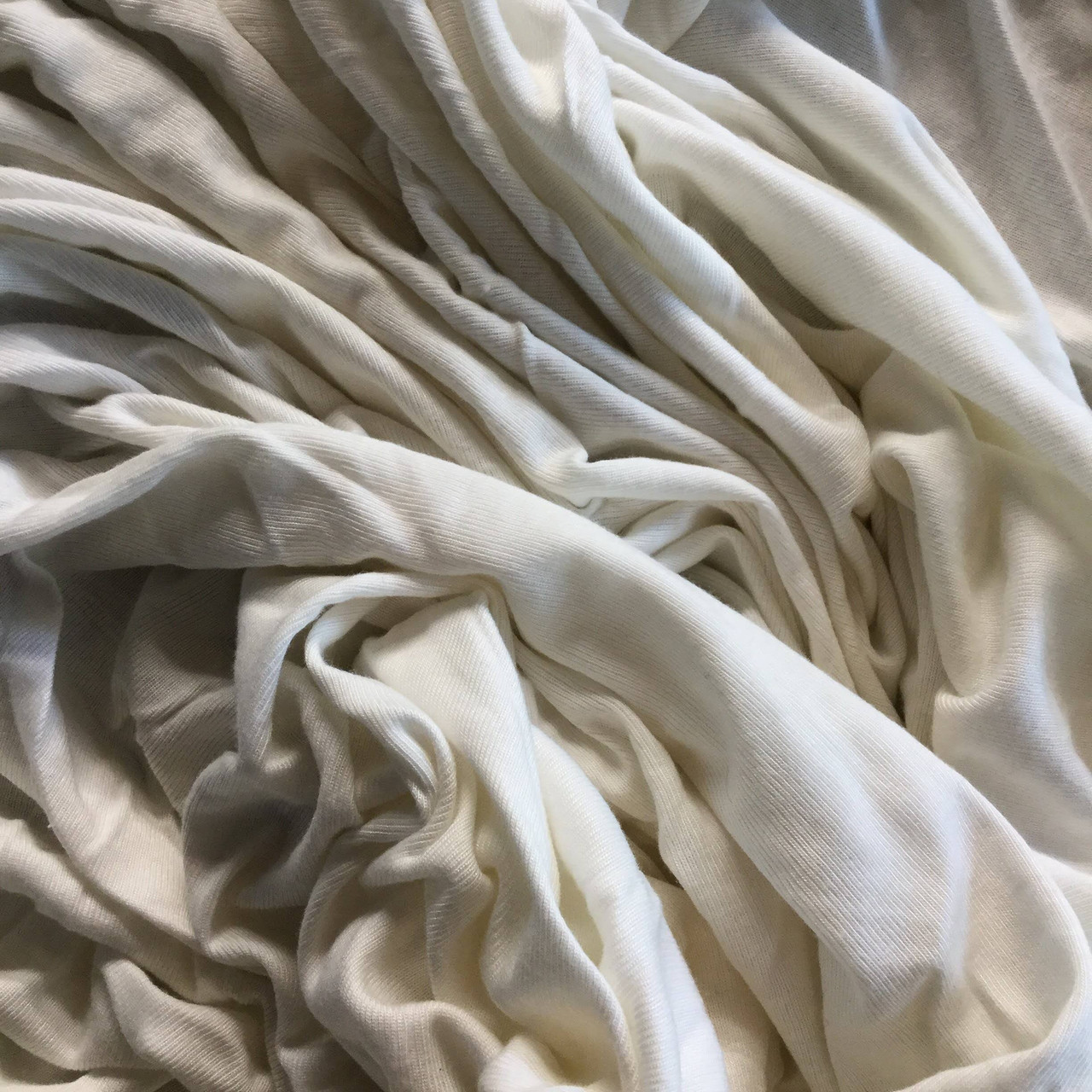 Ivory 1x1 Rib Knit Fabric | 2-Way Stretch | T-shirts, Headbands