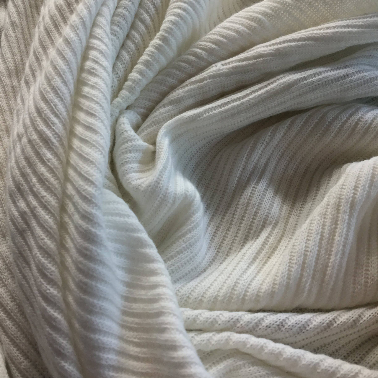 Bamboo Cotton Rib 2x2 - Ivory - Off White Ribbed Knit – Riverside Fabrics