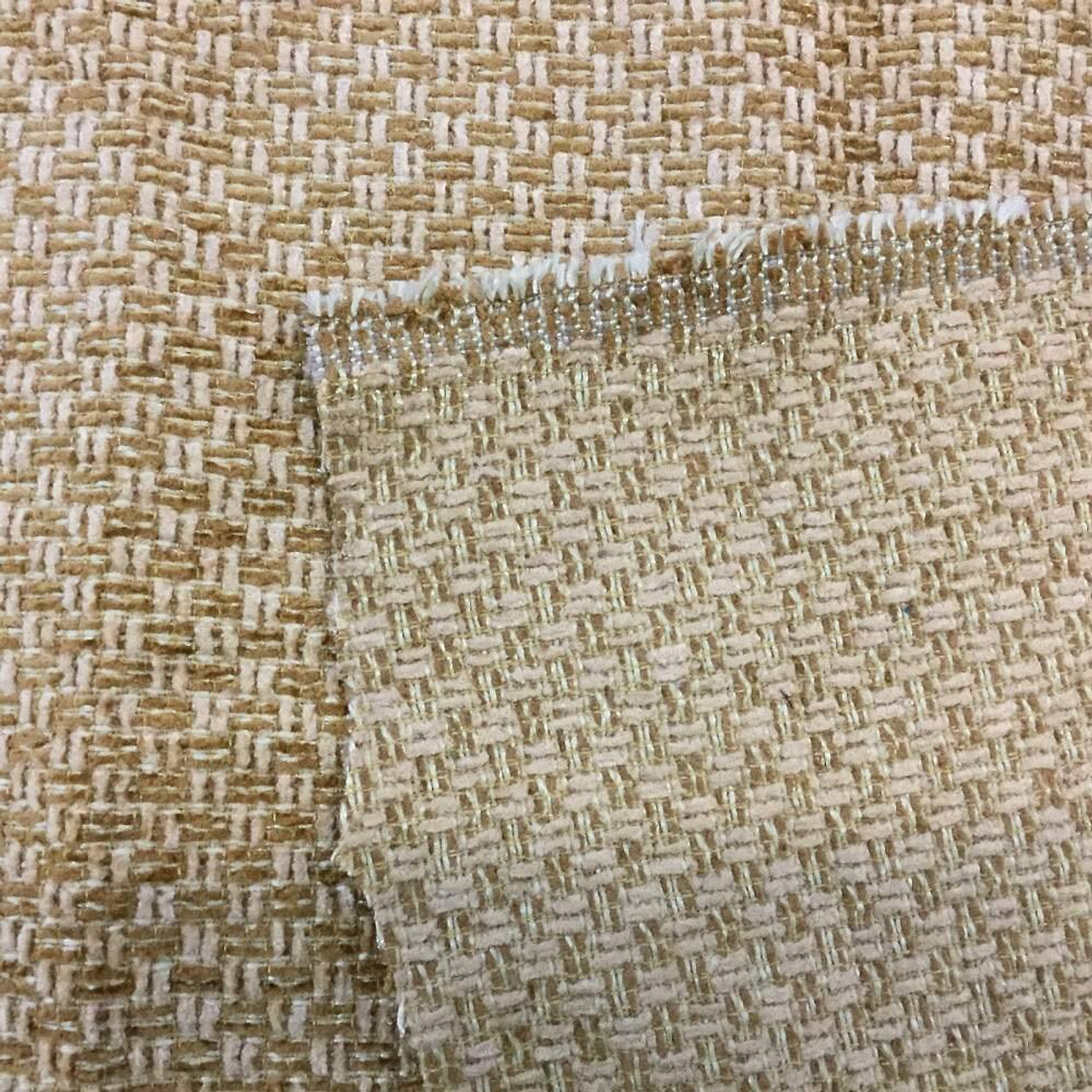 Chenille Tan Basketweave | Heavyweight Upholstery Fabric | 58 Wide | By ...