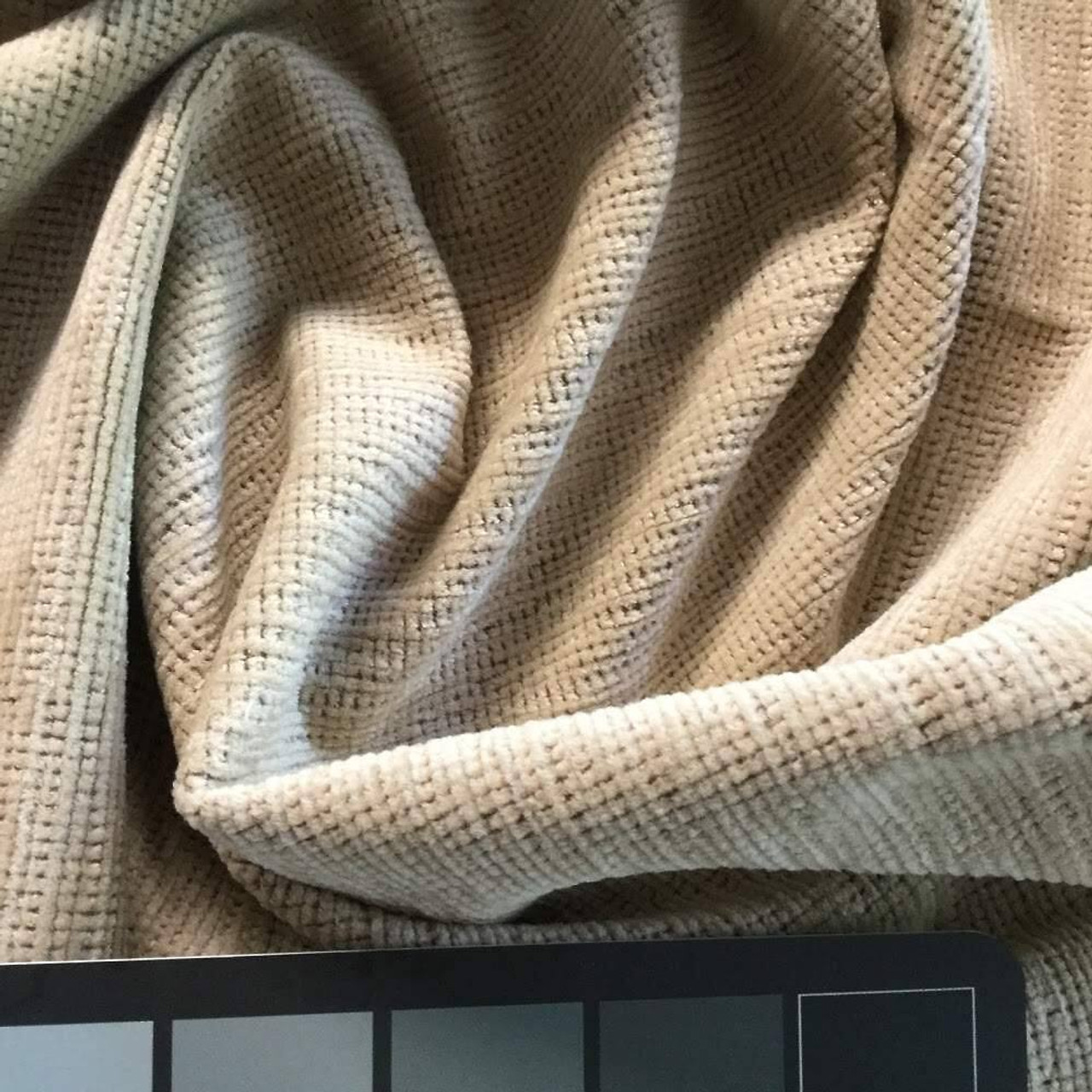 Dark Beige Brushed Chenille, Upholstery Fabric, 59 Wide, By the Yard