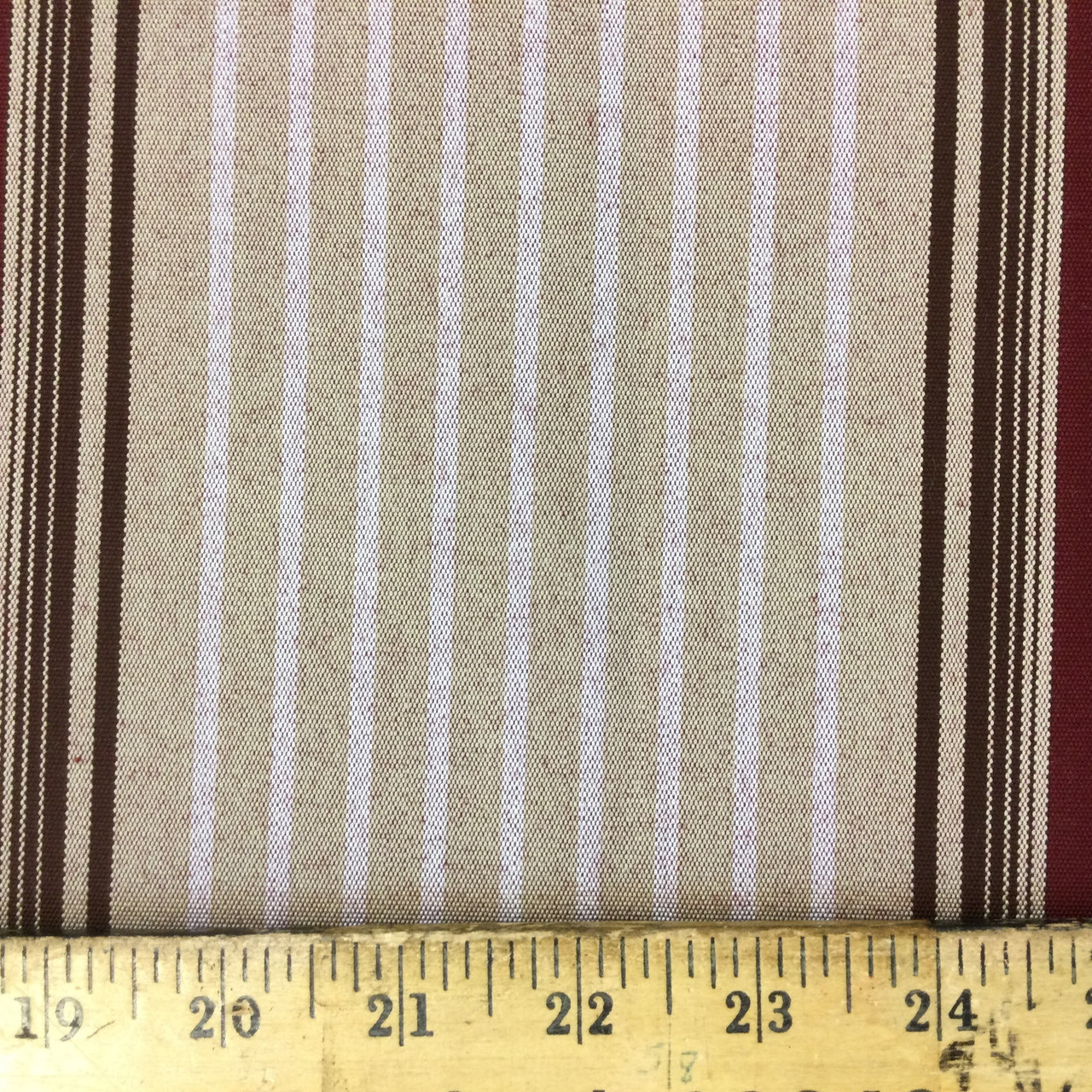 Burgundy / Tan Vintage Stripes | Outdoor Awning / Marine Fabric