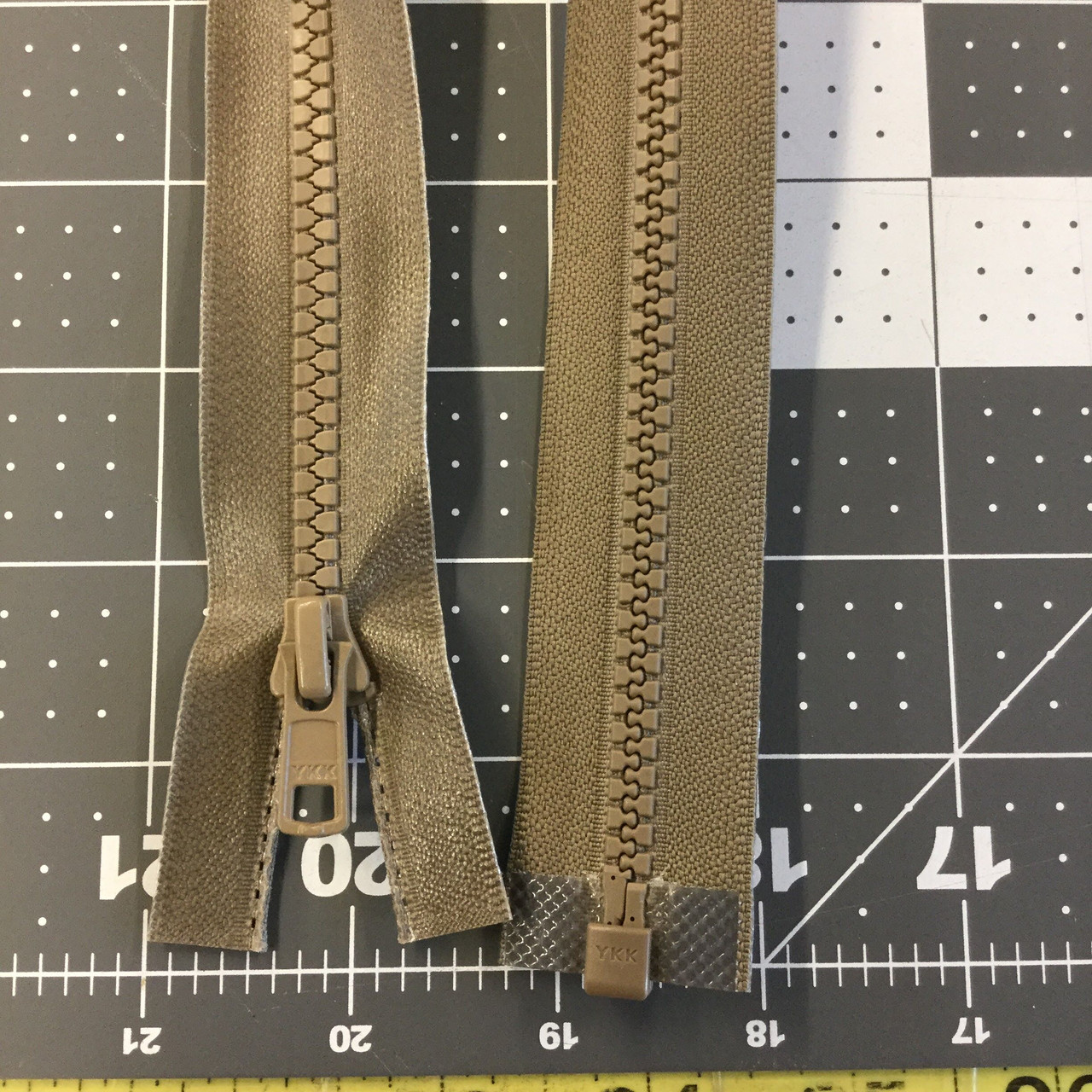28.5 Molded Plastic Separating Zipper | Tan | Jacket Zipper